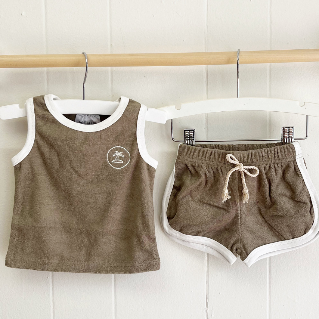 Terry Cloth TankTop and Short Set