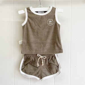 Terry Cloth TankTop and Short Set