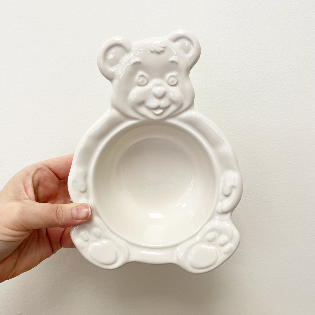Vintage Bear Bowl Heritage White