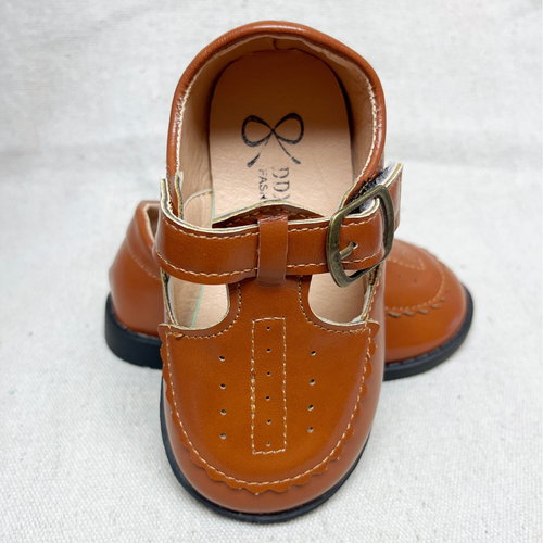 Vintage Style T Strap Shoe - Brown