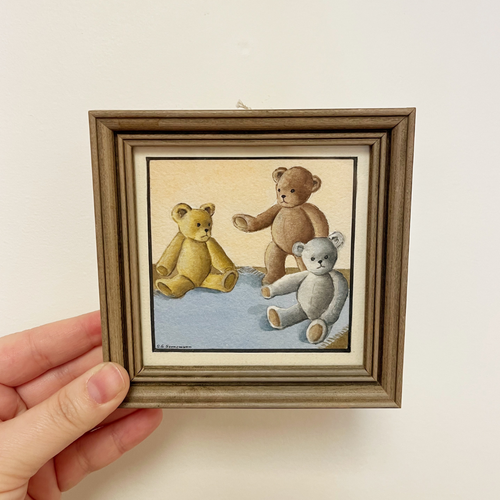 Bear Nursery Art Watercolor Painting - Preloved/Vintage