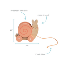Load image into Gallery viewer, Wooden Snail Pull Along Toy