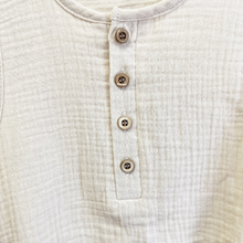 Load image into Gallery viewer, Cotton Muslin Bubble Romper - Oatmeal
