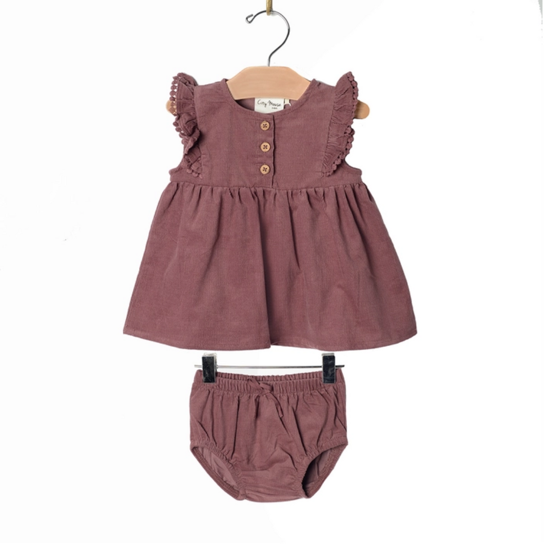 Corduroy Pinafore Dress Set