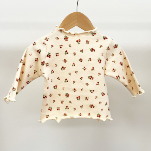 Mock Neck Shirt - Tiny Flowers