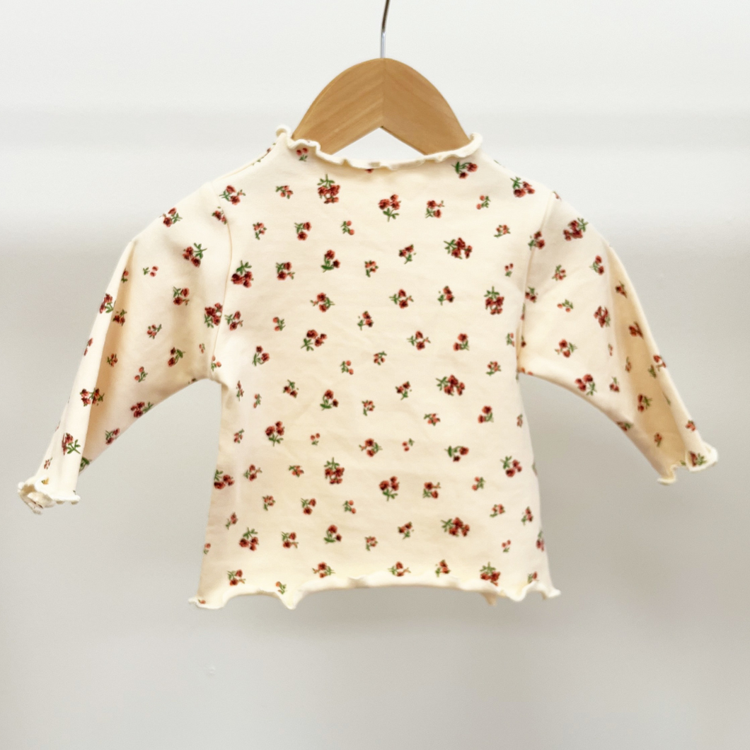 Mock Neck Shirt - Tiny Flowers