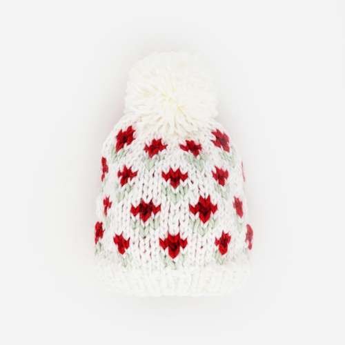 Holiday Floral Knit Hat