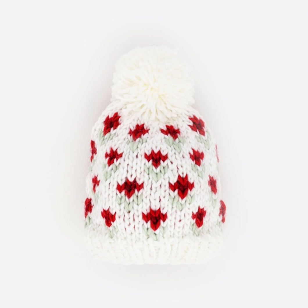 Holiday Floral Knit Hat