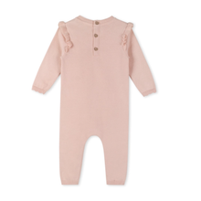 Load image into Gallery viewer, Knit Baby Girl Jumpsuit - Blush and White Hearts