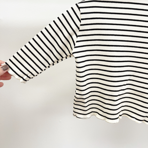 Mock Neck Shirt - Black Stripe