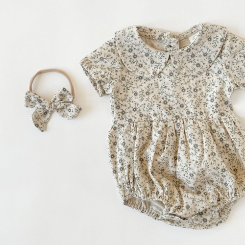 Floral Romper and Headband Set