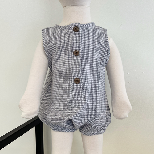 Baby Romper - Blue Gingham