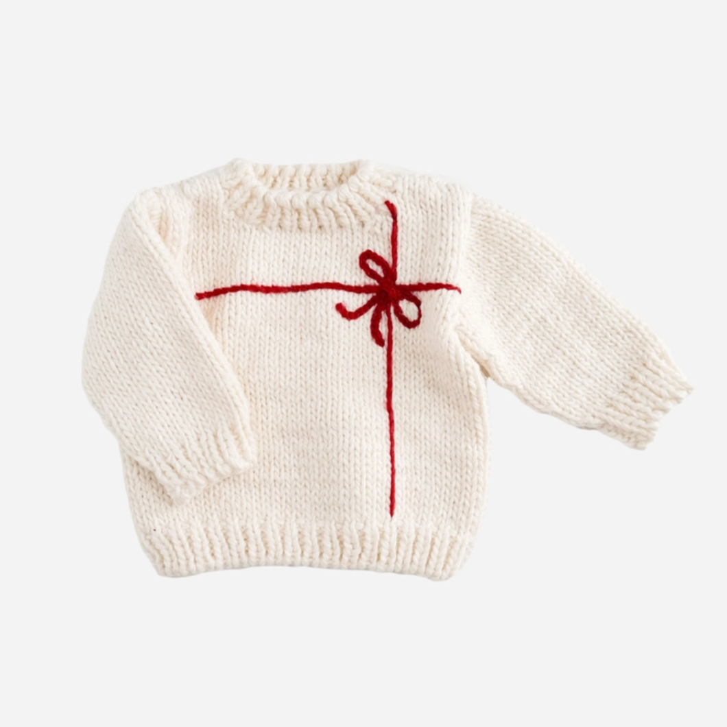 Red Bow - Crew Neck Sweater