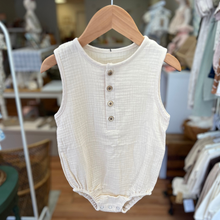Load image into Gallery viewer, Cotton Muslin Bubble Romper - Oatmeal