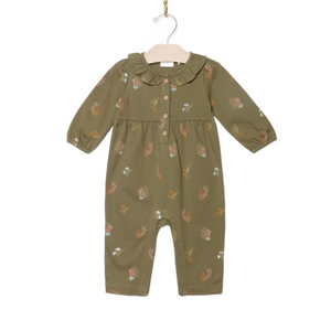 Frill Collar Romper - Mushrooms