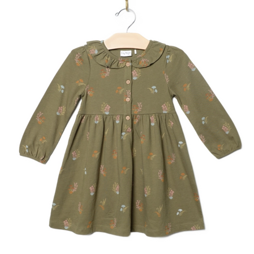 Frill Collar Dress - Mushrooms