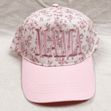 Load image into Gallery viewer, Pink floral cap with 'Malta' text on a light gray background