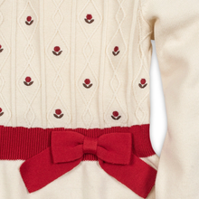 Load image into Gallery viewer, Organic Cotton Holiday Dress with Red Bow