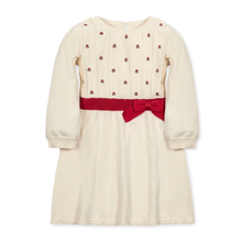 Load image into Gallery viewer, Organic Cotton Holiday Dress with Red Bow