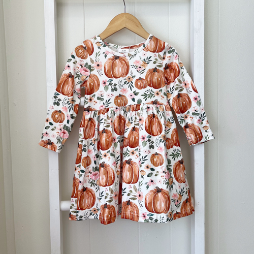 Swing Dress - Floral Pumpkins