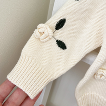 Load image into Gallery viewer, Cream Flower Sweater