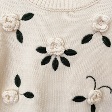 Load image into Gallery viewer, Cream Flower Sweater