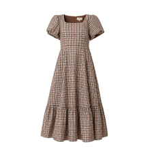 Load image into Gallery viewer, Connie Short Sleeve Dress in Chestnut Gingham