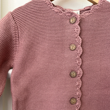 Load image into Gallery viewer, Scallop Edge Knit Cardigan - Dusty Pink