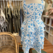 Load image into Gallery viewer, Blue Floral Layered Dress - Adult
