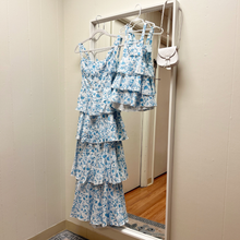 Load image into Gallery viewer, Blue Floral Layered Dress - Adult