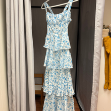 Load image into Gallery viewer, Blue Floral Layered Dress - Adult