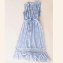 Load image into Gallery viewer, Serene Blue Cotton Muslin Matching Mommy &amp; Me Summer Midi Dress