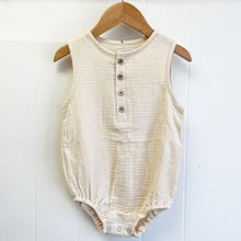 Load image into Gallery viewer, Cotton Muslin Bubble Romper - Oatmeal