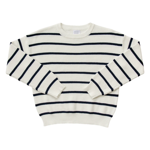 Navy Stripe Knit Sweater - Adult