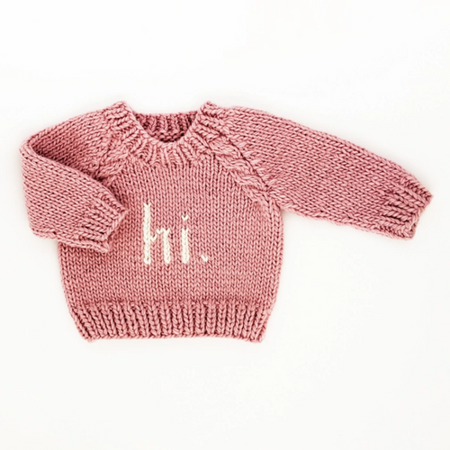 Crew Neck Sweater - Hi - Rosy Pink