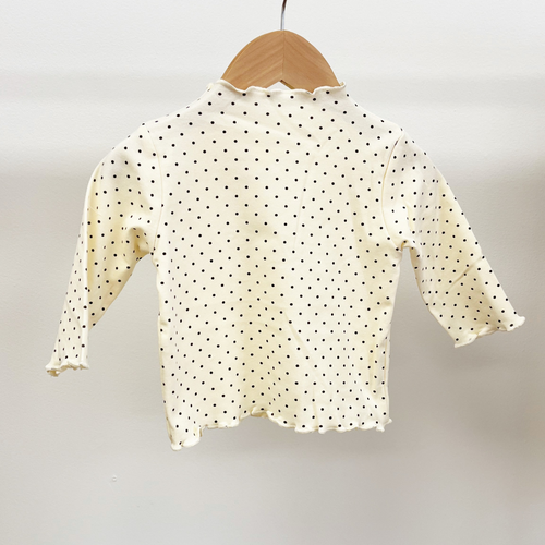 Mock Neck Shirt - Tiny Dots