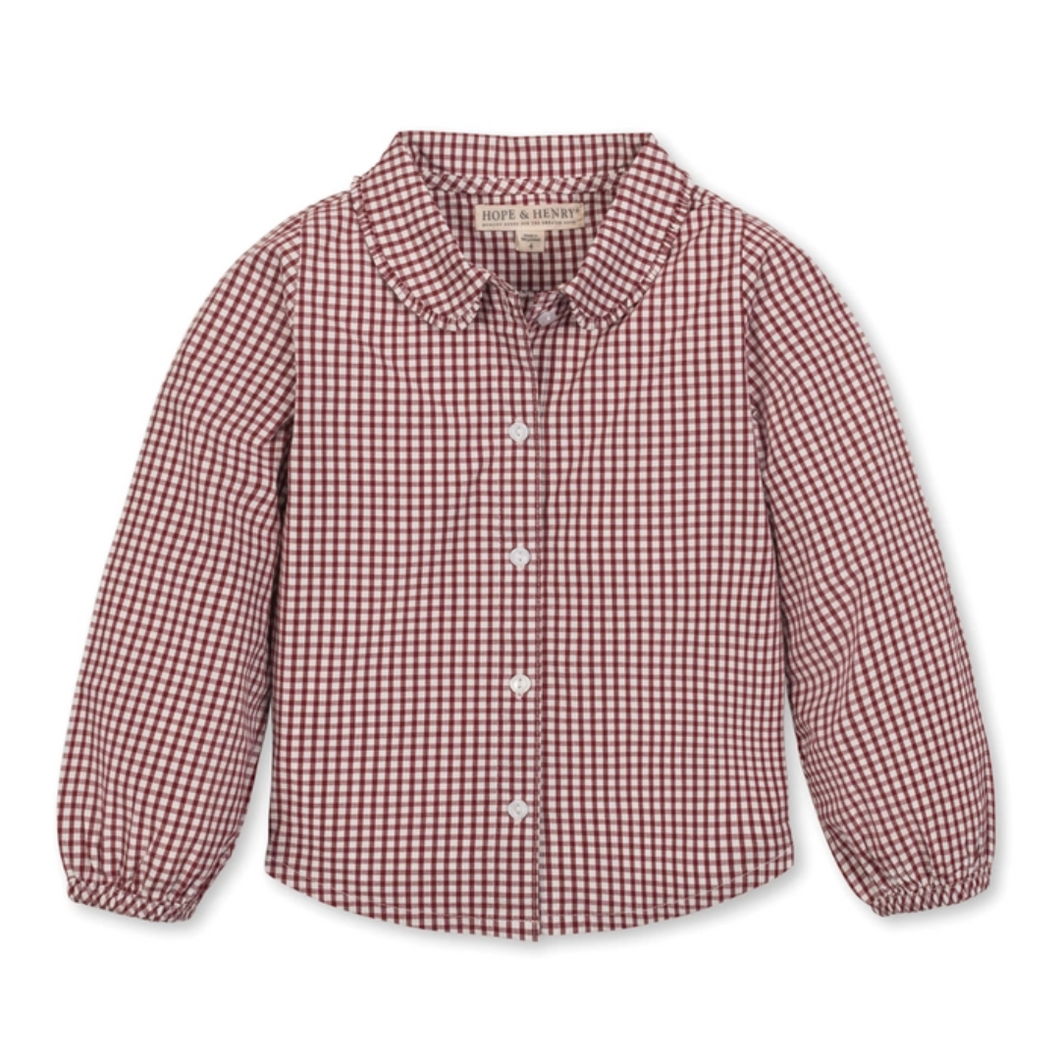 Dark Cherry Gingham Shirt