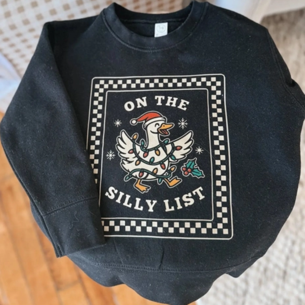 On The Silly List - Toddler Crew Sweatshirt