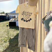Load image into Gallery viewer, A Silly Goose shirt styled for a toddler hanging outside