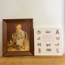 Load image into Gallery viewer, Vintage Framed Girl Eating Snack Art - Preloved/Vintage Collection