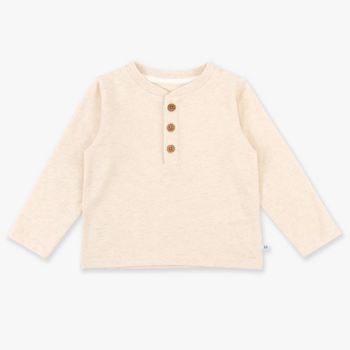 Henley Long Sleeve Tee - Heather Oatmeal