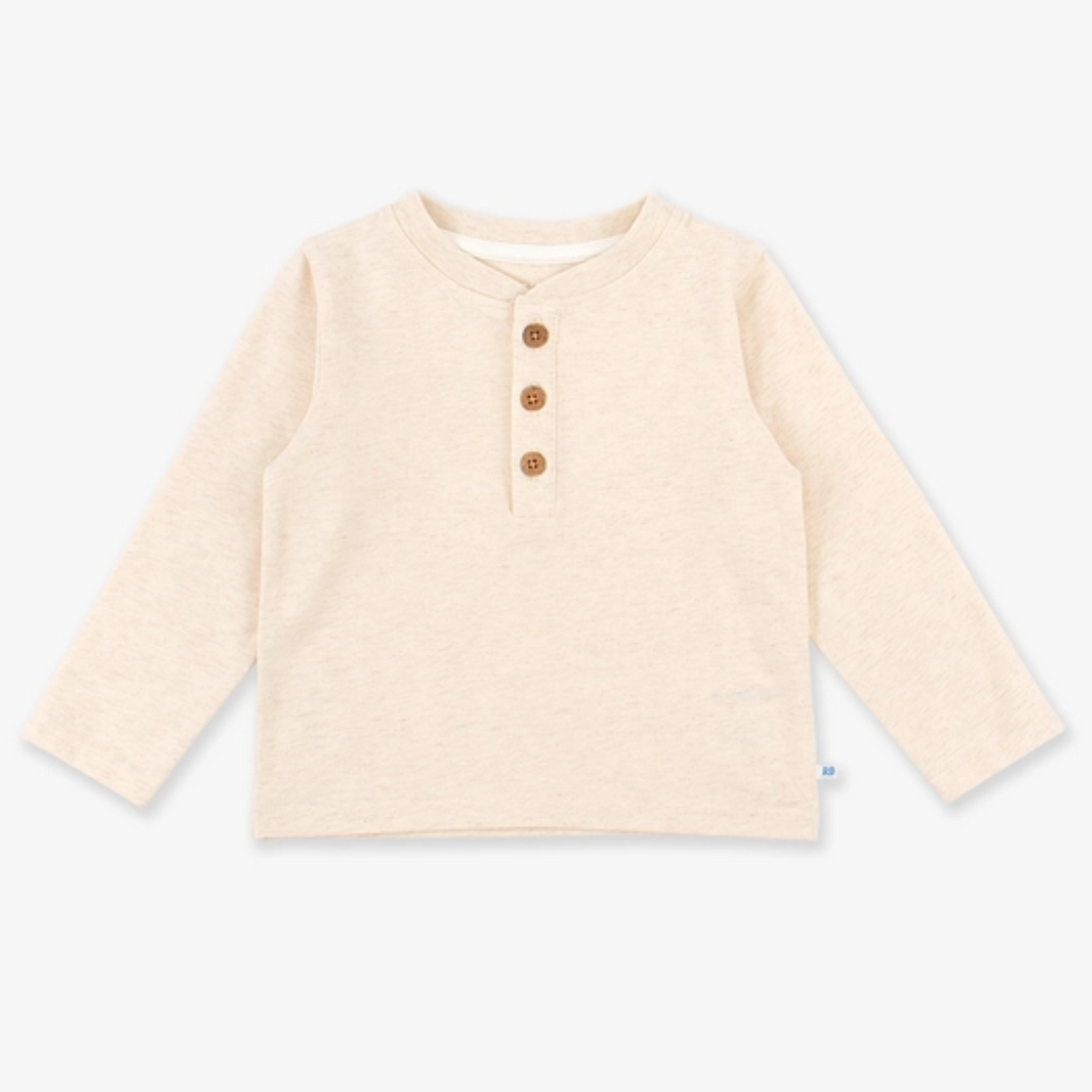 Henley Long Sleeve Tee - Heather Oatmeal