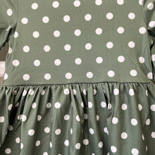 Load image into Gallery viewer, Swing Dress - Green and White Dots