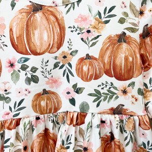 Swing Dress - Floral Pumpkins