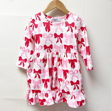 Load image into Gallery viewer, Swing Dress - Red and Pink Bows