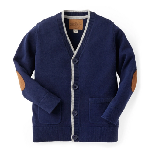 Cardigan with Faux Suede Elbow Patches
