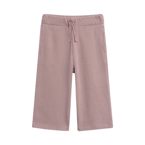 Waffle Knit Straight Leg Pants - Purple
