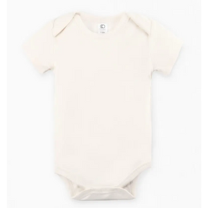 Short Sleeve Baby Bodysuit in the color Natural 