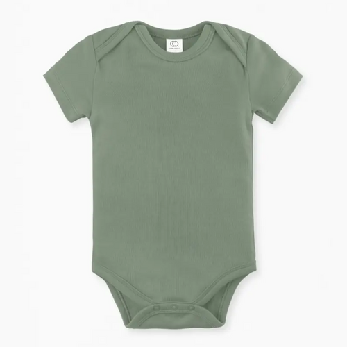 Short Sleeve Baby Bodysuit in the color Thyme at Gracie Lou | A Boutique For Littles