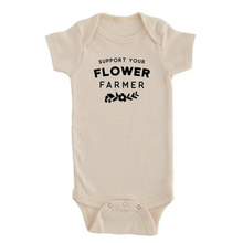 Load image into Gallery viewer, Support Your Flower Farmer Baby Bodysuit in Cream at Gracie Lou | A Boutique For Littles